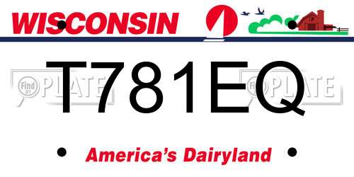 T781EQ Wisconsin License Plate