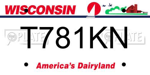 T781KN Wisconsin License Plate