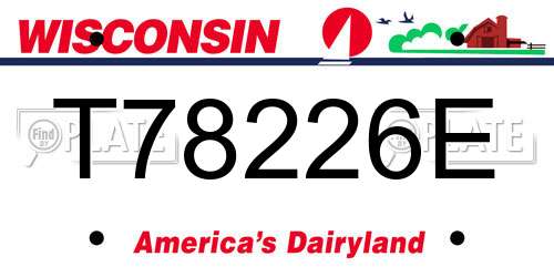 T78226E Wisconsin License Plate