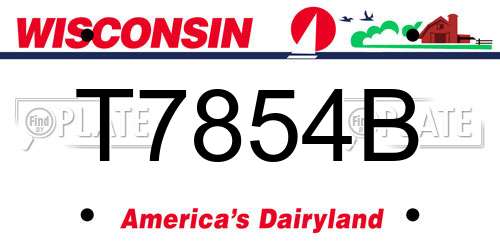T7854B Wisconsin License Plate