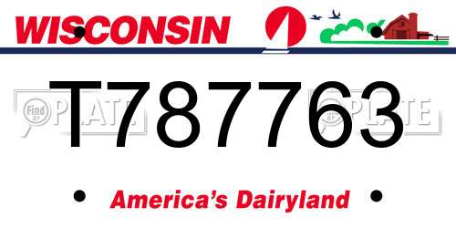 T787763 Wisconsin License Plate