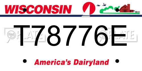 T78776E Wisconsin License Plate