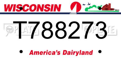T788273 Wisconsin License Plate