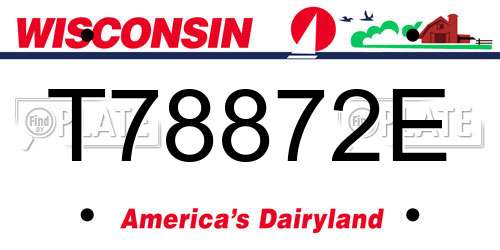 T78872E Wisconsin License Plate