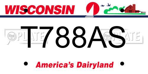 T788AS Wisconsin License Plate