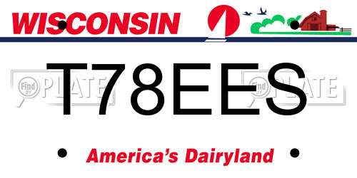 T78EES Wisconsin License Plate