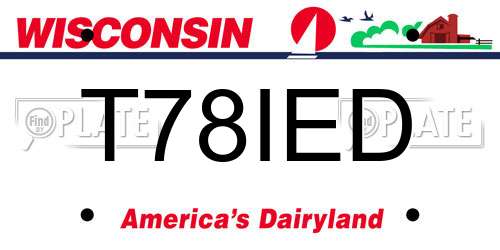 T78IED Wisconsin License Plate