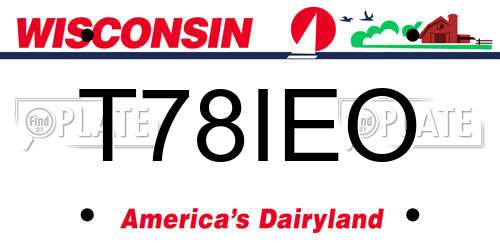 T78IEO Wisconsin License Plate