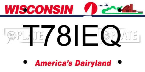T78IEQ Wisconsin License Plate
