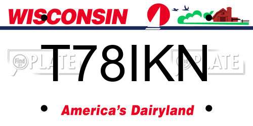 T78IKN Wisconsin License Plate
