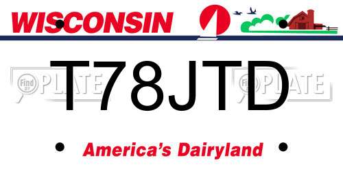 T78JTD Wisconsin License Plate