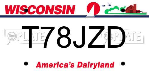 T78JZD Wisconsin License Plate