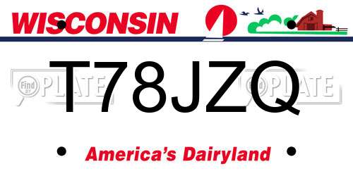 T78JZQ Wisconsin License Plate