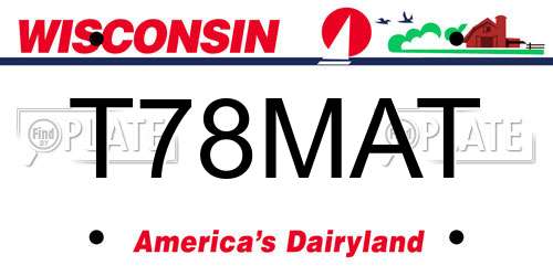 T78MAT Wisconsin License Plate