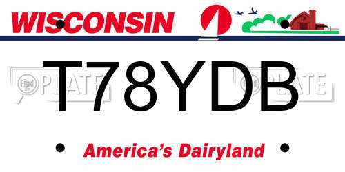 T78YDB Wisconsin License Plate
