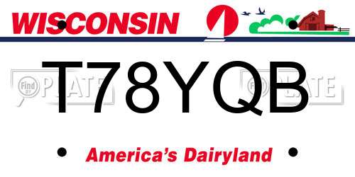 T78YQB Wisconsin License Plate