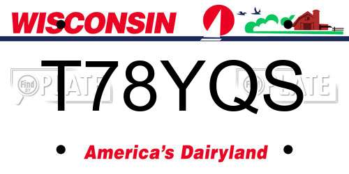 T78YQS Wisconsin License Plate