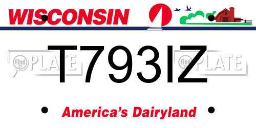 T793IZ Wisconsin License Plate