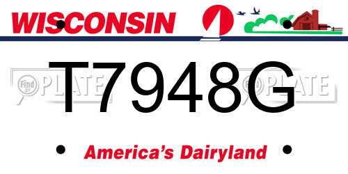 T7948G Wisconsin License Plate
