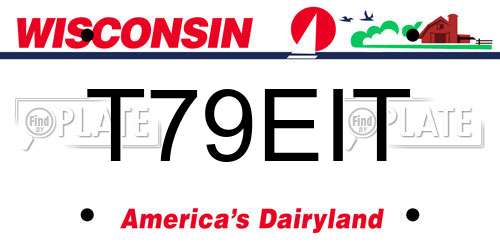 T79EIT Wisconsin License Plate