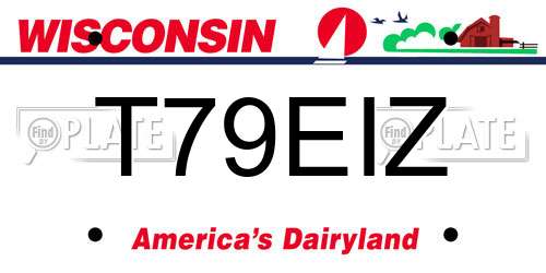 T79EIZ Wisconsin License Plate
