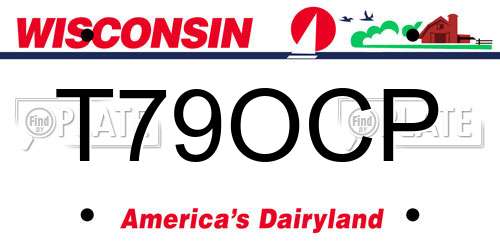 T79OCP Wisconsin License Plate