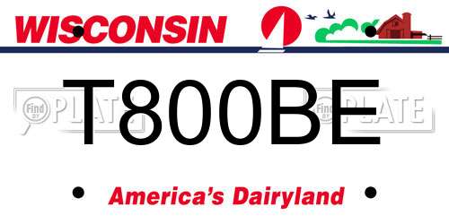 T800BE Wisconsin License Plate