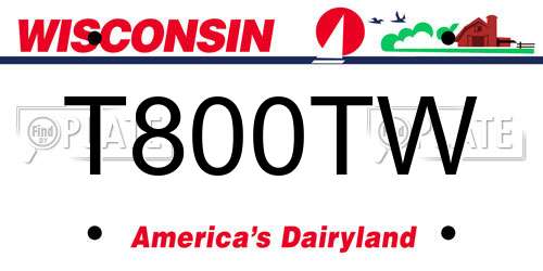 T800TW Wisconsin License Plate