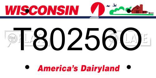T80256O Wisconsin License Plate