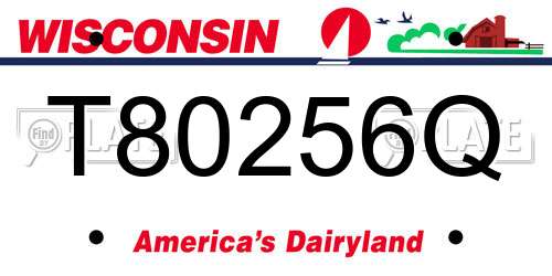 T80256Q Wisconsin License Plate