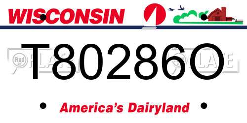 T80286O Wisconsin License Plate
