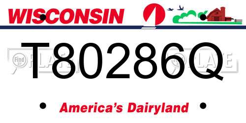 T80286Q Wisconsin License Plate