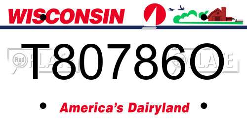T80786O Wisconsin License Plate
