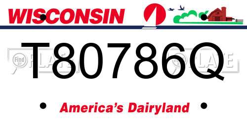 T80786Q Wisconsin License Plate