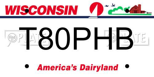 T80PHB Wisconsin License Plate