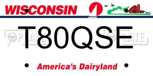 T80QSE Wisconsin License Plate