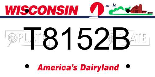 T8152B Wisconsin License Plate
