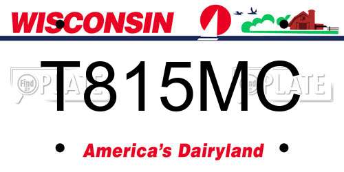 T815MC Wisconsin License Plate
