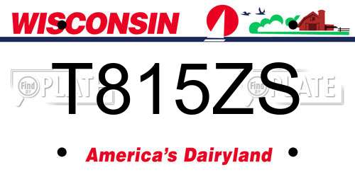 T815ZS Wisconsin License Plate