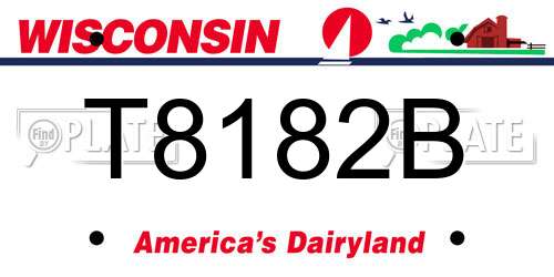 T8182B Wisconsin License Plate