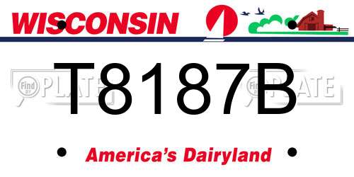 T8187B Wisconsin License Plate