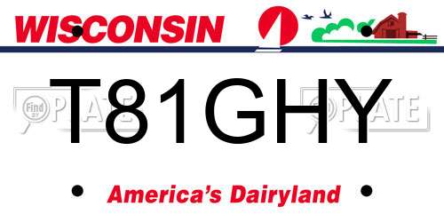 T81GHY Wisconsin License Plate