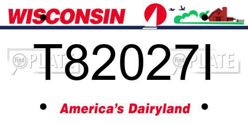 T82027I Wisconsin License Plate