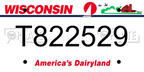 T822529 Wisconsin License Plate