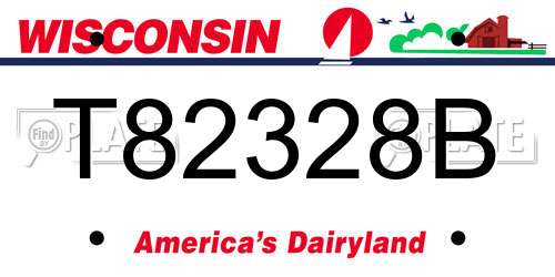T82328B Wisconsin License Plate
