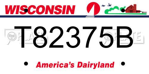 T82375B Wisconsin License Plate