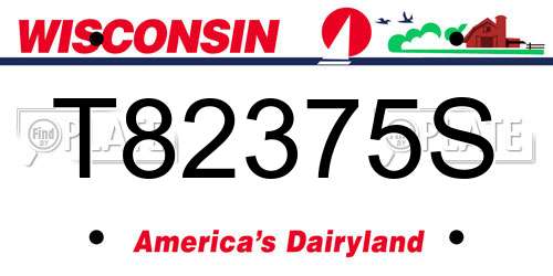 T82375S Wisconsin License Plate