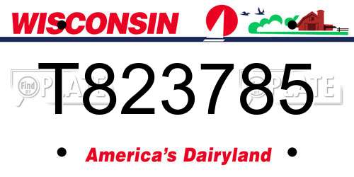 T823785 Wisconsin License Plate