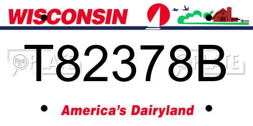T82378B Wisconsin License Plate