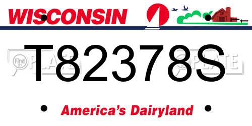 T82378S Wisconsin License Plate